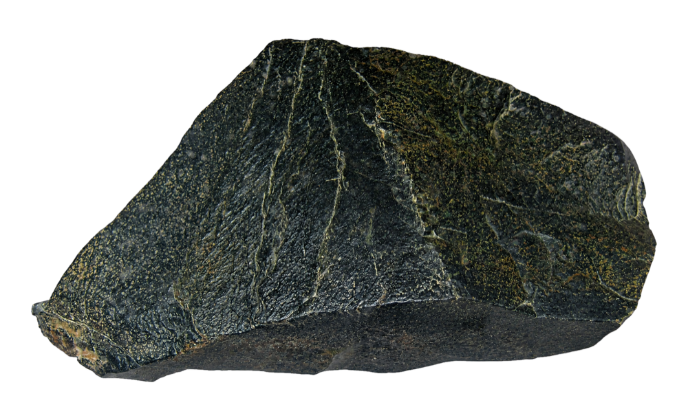 A large dark green boulder of Wyoming nephrite jade.